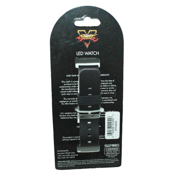 Vintage Street Fighter V Fight KO - Digital LED Vinyl Black Wrist Watch - Picture 3 of 4